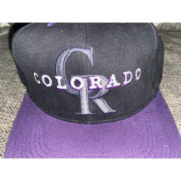 Deadstock 90s Y2K Colorado Rockies Snapback Baseball Cap Hat - Picture 2 of 6